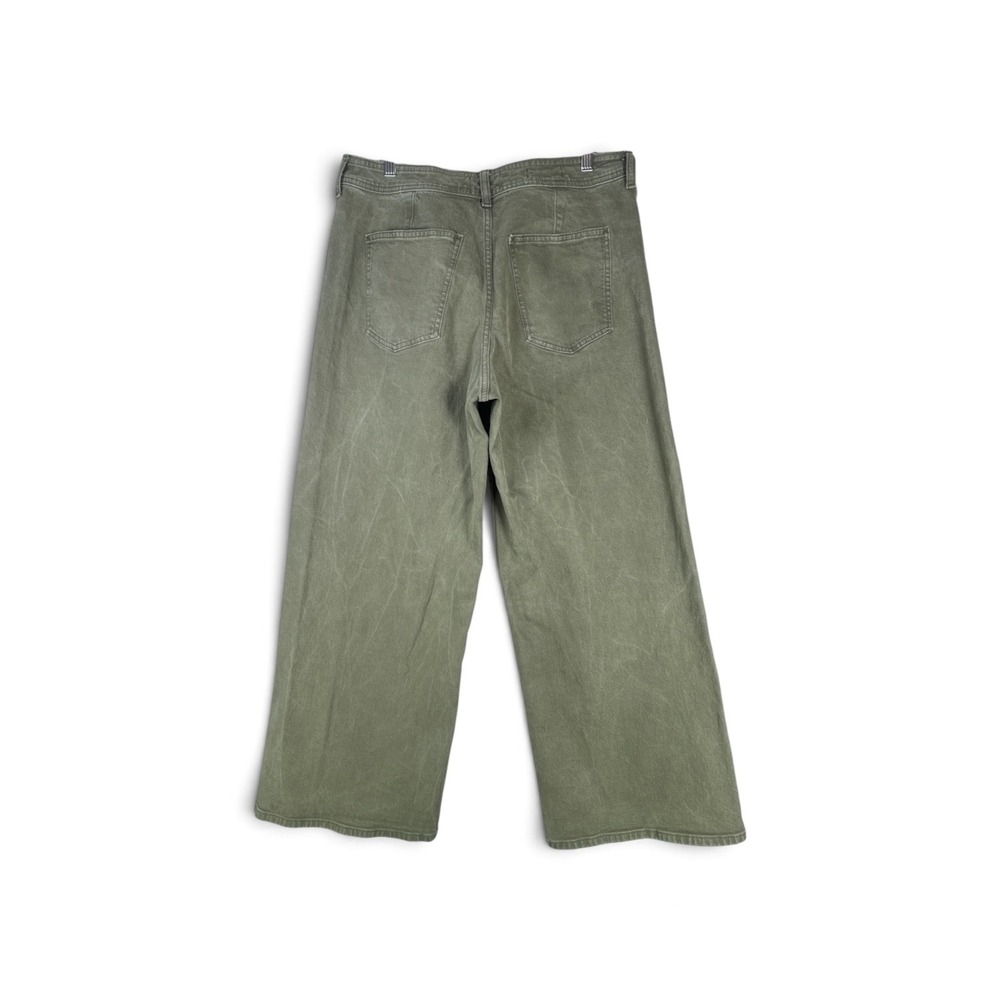 Universal Thread Olive Green Wide Leg Ankle Jeans Womens 14 High Rise Cropped - Picture 5 of 12
